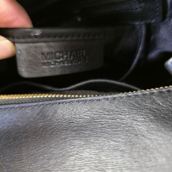 Michael Michael Kors Satchel Womens Black Leather Gold Hardware Crossbody Bag - Picture 16 of 16